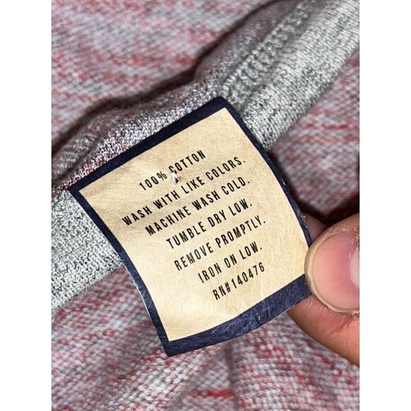 Faherty Reversible Red & Gray Long Sleeve Sweatshirt  Mens Medium - Picture 7 of 9